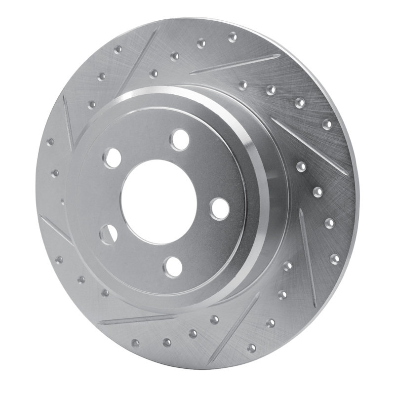 Chrysler 300 Brake Rotor (1) - Rear Left - R1 Concepts - Drilled & Slotted - Silver - `05-`23